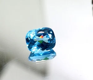 Natural Blue Aquamarine 7.80 CT Cushion Shape Loose Certified Gemstone - Picture 1 of 9