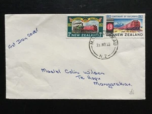 NEW ZEALAND 1963 Railway Centenary FDC, Mangarakau CDS pmk(R240) - Picture 1 of 1