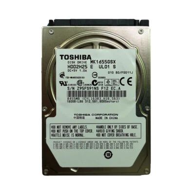 Toshiba MK1655GSX 160GB 5400RPM SATA 2.5" Laptop HDD Hard Disk Drive - Image 1 of 4