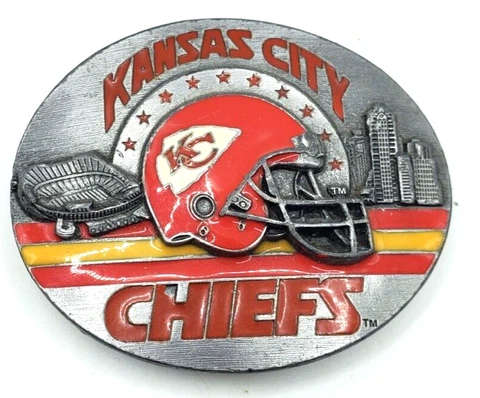 Vintage NFL Kansas City Chiefs Football Belt Buckle Siskiyou Oregon Limited Edit Cover