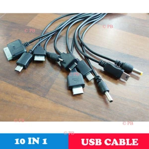 Universal 10 In 1 Multi Function Mobile Phones Game pin USB Charger Cable PSP - Picture 1 of 4