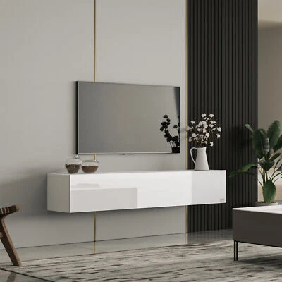 Makika TV cabinet lowboard modern table TV television living room glossy door - Image 1 of 4