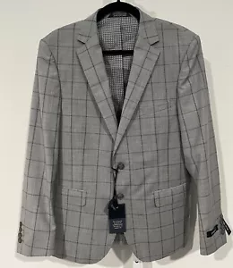 Zanetti Slim Fit Gray Windowpane Blazer Sportcoat Suit Mateo Jacket 42S - Picture 1 of 14