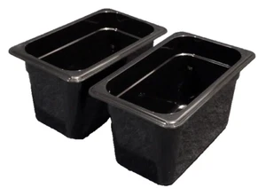 2 Pack - Cambro 46HP110 - 1/4 Size x 6" Deep H-Pan High Heat Food Pan, Black - Picture 1 of 4