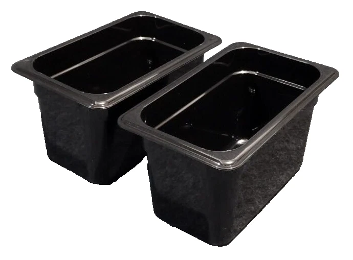2 Pack - Cambro 46HP110 - 1/4 Size x 6" Deep H-Pan High Heat Food Pan, Black - Image 1 of 4