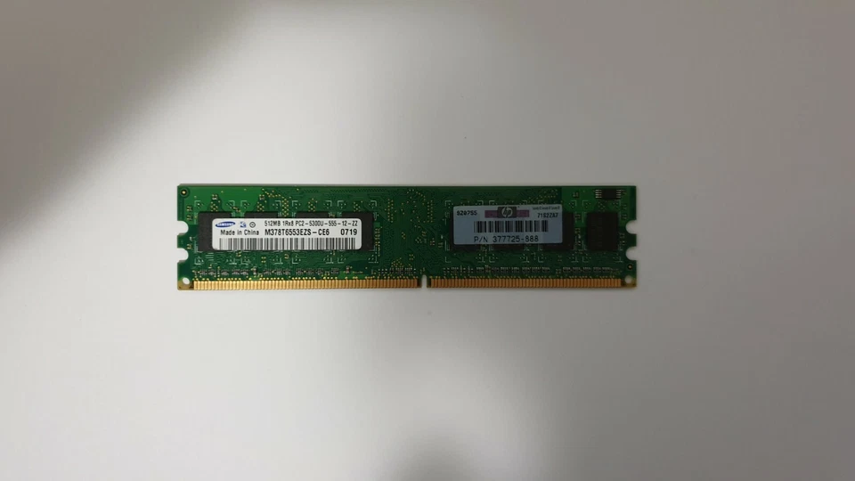 Samsung MT378T6553EZS-CE6 512MB PC2-5300U 667MHz Desktop RAM DDR2 HP 377725-888 - Image 1 of 1