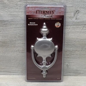 ULTRA Eternity Solid Brass Lifetime Satin Nickel Finish Engravable Door Knocker - Picture 1 of 12