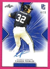 2021 Leaf Perfect Game National Baseball CANNON PEEBLES Blue Autograph 4/15