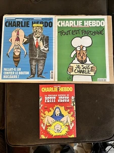 Charlie Hebdo 3er Set Französisches Magazin 16. November 2016, 14. Januar 2015 Selten - Bild 1 von 11