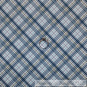 BonEful Fabric FQ Cotton Quilt VTG White Blue Boy Plaid Gingham Stripe Print USA - Picture 1 of 12