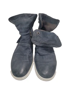 Botas deportivas Miz Mooz NYC de caña alta de cuero con cremallera a presión Lavinia - EU 40 (9) azul marino - Imagen 1 de 10