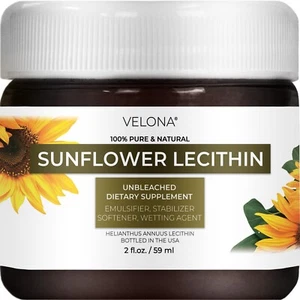 Sunflower Lecithin by Velona - 2 Fl Oz Unrefined Cold Pressed Hair Skin Care - Picture 1 of 5