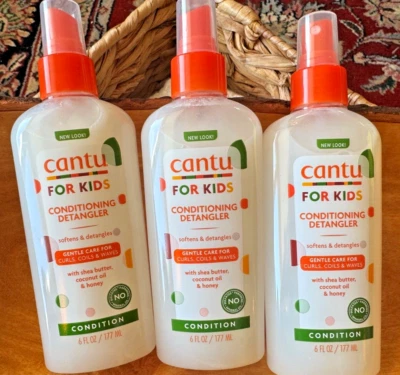 3pk-Cantu Kids Curl & Wave Conditioning Detangler  6oz-shea butter-honey-coconut - Image 1 of 4