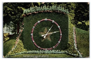 Reloj Floral en Water Works Park Detroit Michigan Postal - Imagen 1 de 2