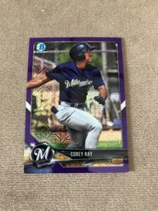 COREY RAY 2018 BOWMAN MEGA MOJO PURPLE REFRACTOR RC /250 - Picture 1 of 1