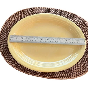 VINTAGE YELLOW FIESTA 12-1/2" OVAL SERVING PLATTER FIESTAWARE HOMER LAUGHLIN - Picture 1 of 5