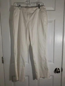 New York & Company Pants Size 10 Stretch Pants Creamy White Straight Leg - Picture 1 of 5
