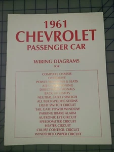 1961 Chevrolet Full Size Car Wiring Diagrams Manual  - Foto 1 di 1