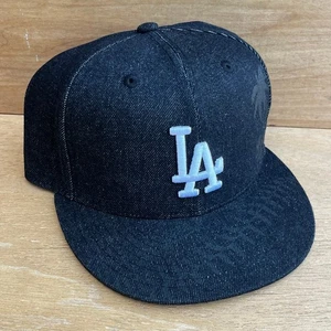 MITCHELL & NESS MLB LOS DODGERS SCHWARZ DENIM PRO CROWN DRUCKKNOPFLASCHE MÜTZE NEU - Bild 1 von 4
