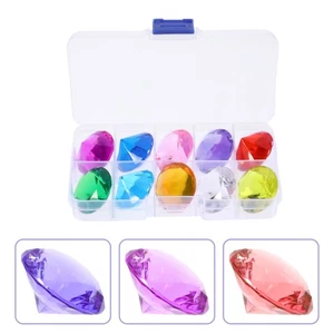 Gemas acrílicas para niños 10 piezas gemas coloridas hágalo usted mismo juguetes con contenedor de almacenamiento - Imagen 1 de 12