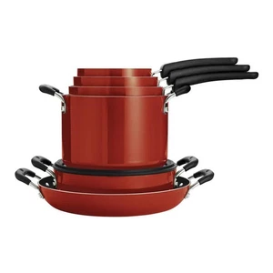 Tramontina 11-Piece Nesting Aluminum Nonstick Cookware Set in Red - Picture 1 of 12