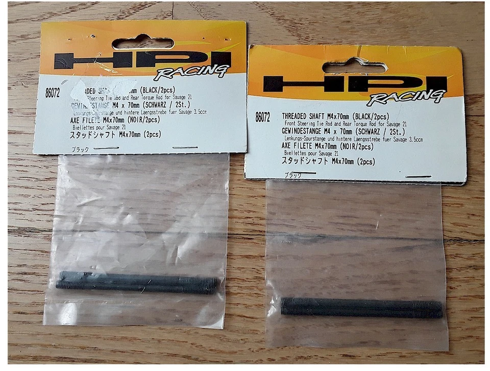 *2-bags* HPI Racing 86072 Threaded Shaft M4x70mm tie rods(4) Savage 21 BESTDEAL! - Image 1 of 1