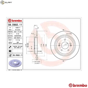 2x BRAKE DISC 08.D882.11 FOR HYUNDAI KIA G4FJ 1.6L D4FE 1.6L 4cyl KONA 1.6L 4cyl - Picture 1 of 10