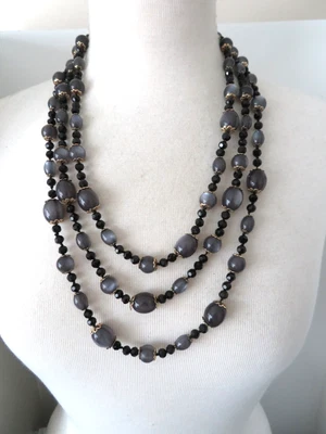 COLAR DE CONTAS DE VIDRO/ACRÍLICO COLDWATER CREEK 20-24" - Imagem 1 de 4