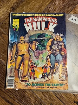 RAMPAGING HULK MAGAZINE 9 HULK VS THOR AVENGERS APPEARANCE EARL NOREM COVER 1978 - Image 1 of 4