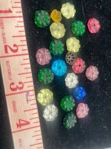 antiguo vauxhall flores de vidrio florales joyería haciendo piezas lote victoriano - Imagen 1 de 12