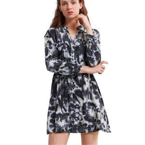 Mini Camisa Vestido Zara Tie Dye Botón Delantero Manga Larga Talla Pequeña - Imagen 1 de 15