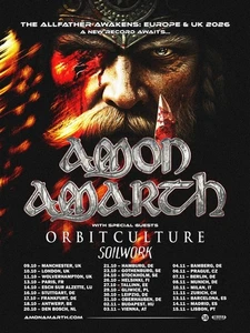 Amon Amarth The Allfather Awakens Europe & UK 2026 Tour Poster – A New Record - Picture 1 of 5
