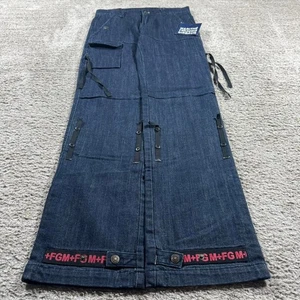 Grunge Y2K 2000’s Embroidered  Marithe Francois Girbaud Cargo Button Denim Jeans - Picture 1 of 8
