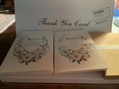 2 Boxes Of 20 Each Sympathy Thank You Cards, Envelopes & Stickers.  40 Total NEW - Image 1 of 4