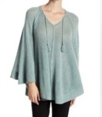 Poncho Calypso St. Barth Talla L Nooyi 100% Cachemira Cuello en V Foto 1 de 4