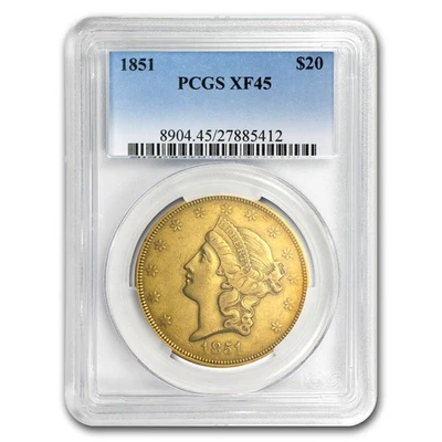 1851 $20 Liberty Gold Double Eagle XF-45 PCGS - Image 1 of 3