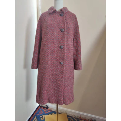Vintage Irish Tweed Wool Coat Pink + Gray Size Large  - Image 1 of 4