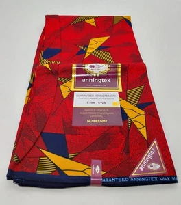 Anningtex Wax Fabric - 6 Yards - Guaranteed Wax Block Print - New + Unopened - Picture 1 of 4