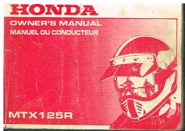 HONDA MTX125R ORIGINAL 1988 OWNERS INSTRUCTION & MAINTENANCE HANDBOOK GB F TEXT - Image 1 of 1