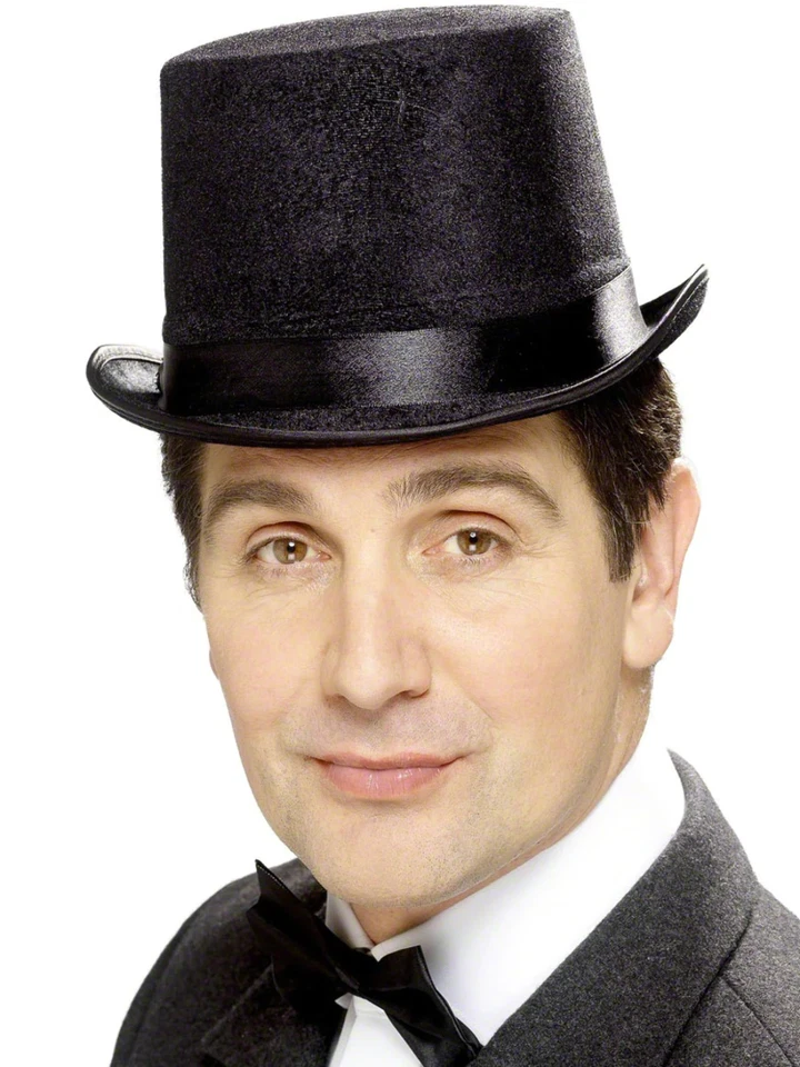 Adulti Top Cappello Tradizionale Vittoriano Gentiluomo Costume Accessorio Nuovo - Immagine 1 di 1