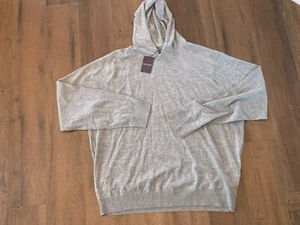 NWT XXL Peter Millar Crown Excursionist Flex Popover Hoodie Sweater Grey Wool MN - Picture 1 of 12