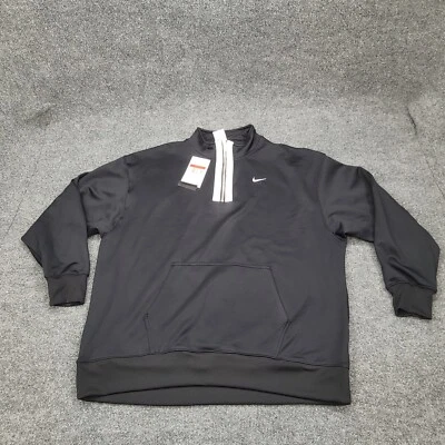 Nike Sweater Womens Large Black Mock Neck Therma Zip Oversized Training Jacket - Image 1 of 4