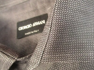 Giorgio Armani Fischgrät Hemd Herren 42 15,5 Grau Langarm Made Italy - Bild 1 von 14