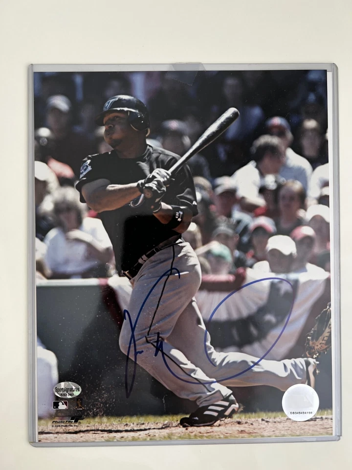Vernon Wells Signed 8x10 with COA Toronto Blue Jays - Image 1 of 2