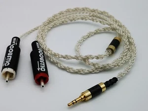 Cable de audio estéreo auxiliar macho a 2 RCA macho OCC de 3,5 mm 1/8" cable plateado - Imagen 1 de 6
