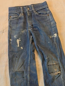 JCPenny Foremost Vintage Anni 50/60 Taglia Giovanile Riparato Distressed Thrashed Denim 22x21 - Foto 1 di 13