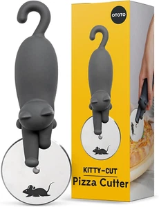 Kitty Cut Pizza Cutter Wheel - Pizza Cutters Stainless Steel, Funny Kitchen Gadg - Picture 1 of 12