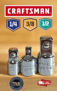 New Craftsman 3pc 1/4" 3/8" 1/2" ratchet wrench socket adapter Reducer set - Picture 1 of 1