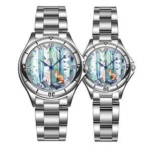 Fox in Forest Metal Watch, Nature Woodland Art, Birch Tree Landscape, Wildlife - Picture 1 of 5