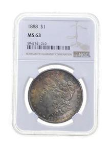 MS63 1888 Morgan Silver Dollar - Graded NGC Beautiful Tone *4439 - Picture 1 of 3